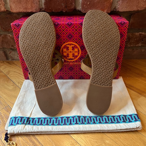 Tory Burch Tan Patent Leather Miller Sandals - Picture 7 of 13